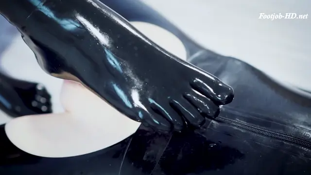 Poster: Gentle Footjob with Latex Toe Socks Poster: Gentle Footjob with Latex Toe Socks